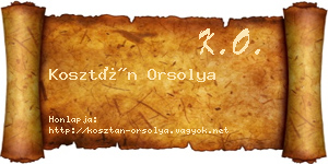 Kosztán Orsolya névjegykártya